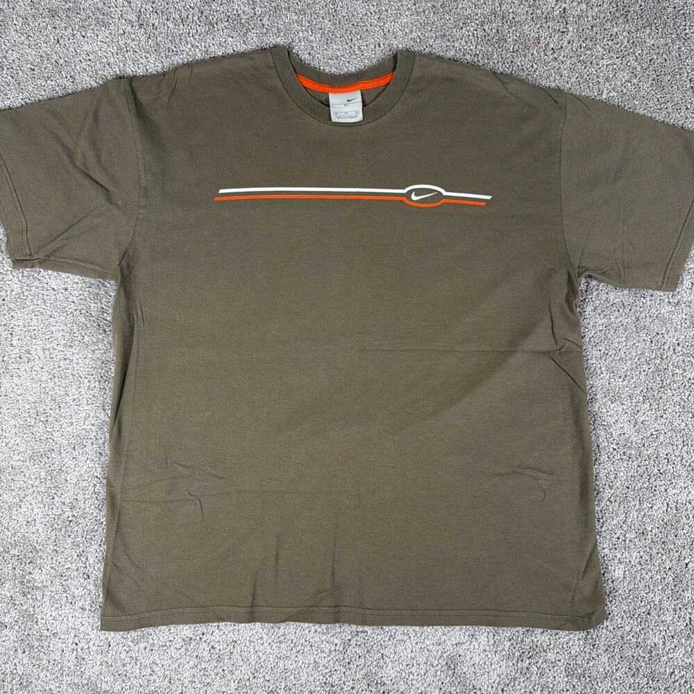 Vtg Nike Shirt Mens XL Brown Pipeline Embroidered Swoosh Y2K Sports Skateboard